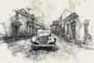 illustrate of car conceptual background sketch