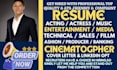 write,  media, fashion resume, art, sport, actress, headshot, music, film resume
