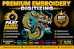create embroidery digitizing into dst pes emb files