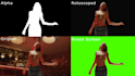 do rotoscoping, green screen removal and chroma keying