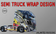 design long trailer, semi truck wrap design
