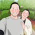 draw couple, wedding in cute korean illustration style