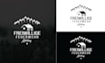 do contemporary line art text or badge logo design