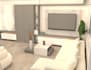 design and render a TV media wall and cabinets