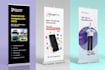 design retractable banner, pull up, pop up, standee, roll up