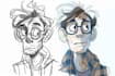 create amazing comic cartoon sketch character