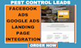generate high converting pest control leads via facebook google ads landing page