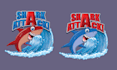 do beach, skull, surfing, shark, and mascot logo