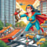 draw superhero action comic