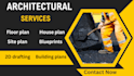 draw architectural blueprints 2d floor plans in autocad