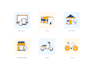 create hand drawn doodle art custom icon design set
