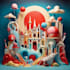 create art in a cartoonish abstract and surreal style