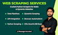 do python web scraping, data scraping and web automation with scrapy