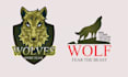create hand drawn animal, fox wolf logo
