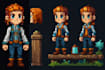design a 2d pixel art character for your game
