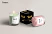 do minimal candle label design, DIY candle care sticker, candle jar 3d mockup