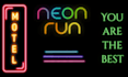 create mesmerizing 3d neon logo, sign, gif or glowing text