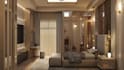 create realistic interior design for home office restaurant and bar