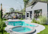 design backyard landscape, garden, pool, patio, pergola