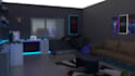 design 3d isometric gaming room and streaming room