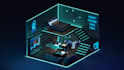 design 3d isometric gaming room and streaming room