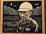create artistic linocut illustration in my style