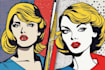 draw a retro pop art roy lichtenstein style