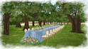 illustrate your wedding venue in watercolor realistically