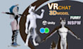 create  vrchat avatar vr character 3d vtuber furry nsfw model vrc avatar vrchat