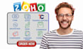 setup and customize zoho one, zoho sites, zoho commerce, trainer central, CRM