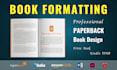 do book formatting for amazon KDP kindle ebook and paperback formatting