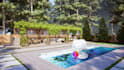 design garden, pool, patio, yard, terrace, and  landscape 3d model and render