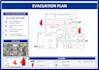 draw fire safety and emergency evacuation plan, map, diagram