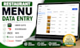 do restaurant menu data entry to ubereats, doordash, and wix