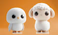 model cute 3d character modeling, mascot, animal, 3d cartoon character