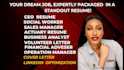 write product manager, operation manager, business analyst, resume or cv