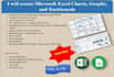 do excel graphs, charts, pivot table and excel dashboard