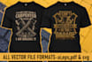 create distressed vintage t shirt design for merch and brands