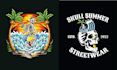 create hand drawn custom skull summer skeleton  beach logo