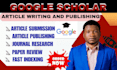 write, format publish research article in google scholar peer reviewed journal