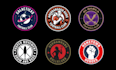 create circle fotball logo or soccer badge crest