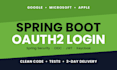 integrate google microsoft and apple oauth2 login in spring boot