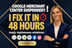 fix google merchant center suspension, disapprovals and shopify product feed