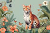 draw an animal and botanical illustration