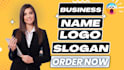 create a professional unique business name, logo design and slogan
