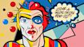 draw a retro pop art roy lichtenstein style for you