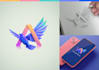 create a modern geometric 3d logo with polygon elements