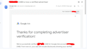 do business operations verification of google ads