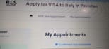 book appointment form bls italy pakistan