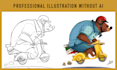 create a professional illustration without ai